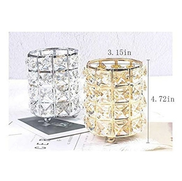 Gold Crystal Rotating Makeup Brush Holder - Picture 3 of 5